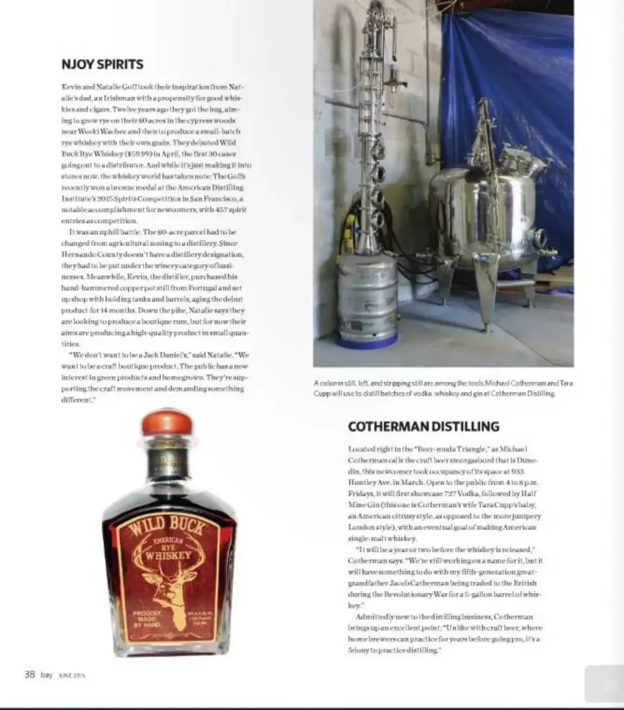 Wild Buck Whiskey article in the Bay Magazine June issue! by Laura Reiley