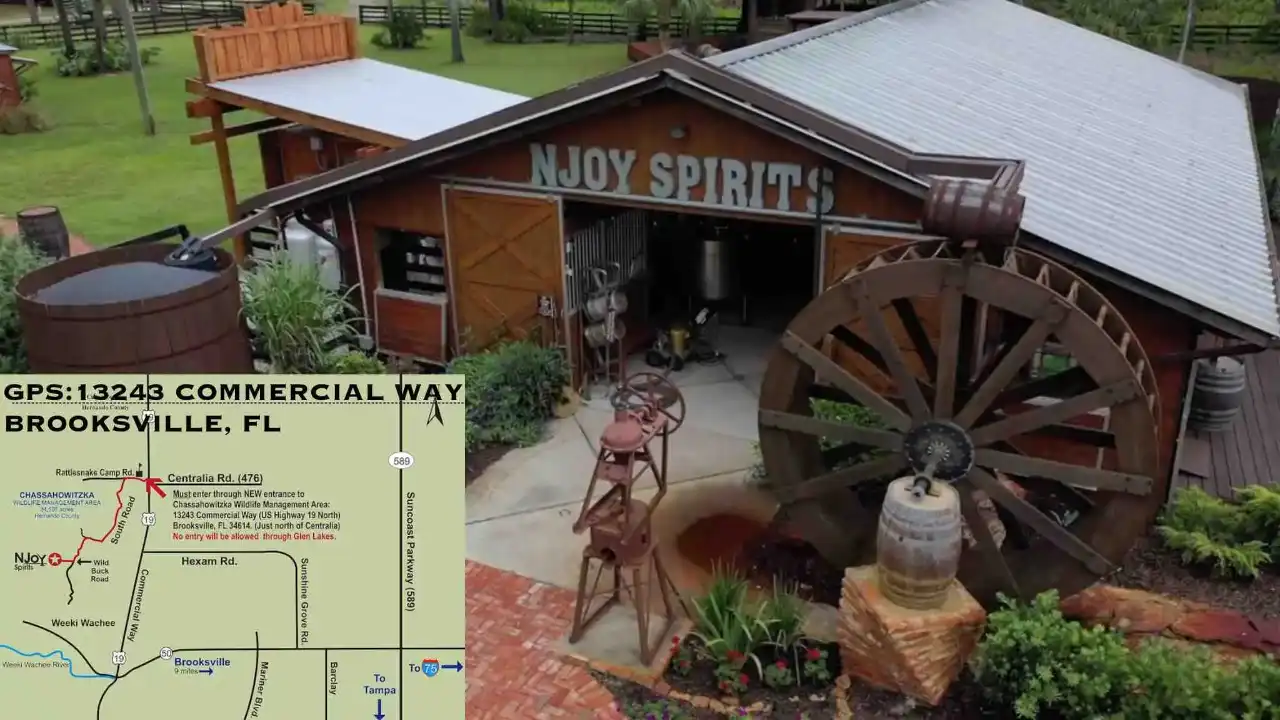 NJOY DISTILLERY BARN ARIAL + MAP PERSONAL COVER