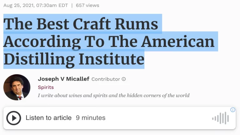 #1 Best Craft Rums – American Distilling Institute