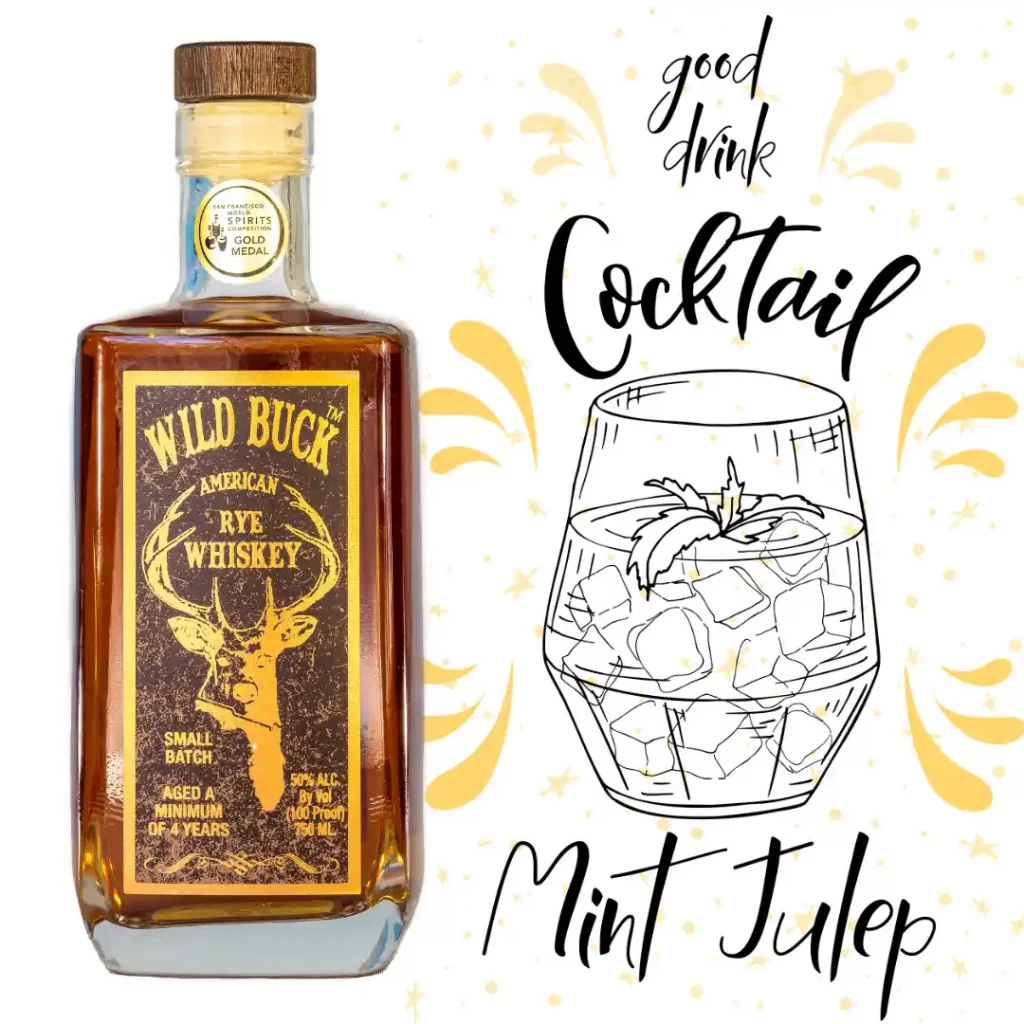 RECIPE - WILD BUCK WHISKEY BOTTLE + MINT JULEP