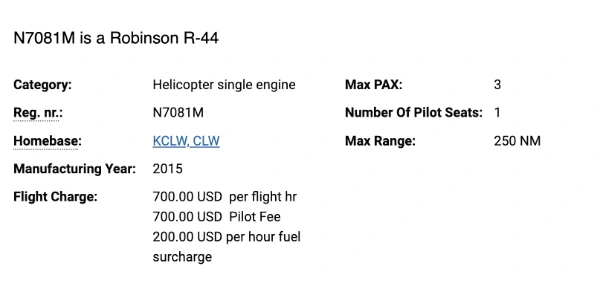 FlySkyWay.com Robinson R44 Costs (20220616)